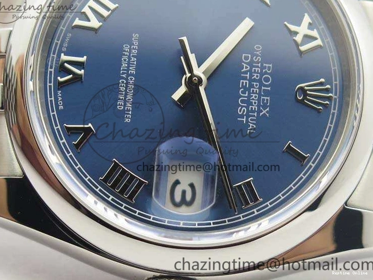 0116 DateJust 36mm SS 116200 ARF 1:1 Best Edition Blue Roman Dial On 904L SS Jubilee Bracelet SA GoodFit 3520